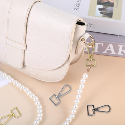 30 Pcs Metal D Ring Swivel Lobster Claw Clasp Snap Hooks Purse Hardware - color: Mixed Colors, size: 3/4 Inch