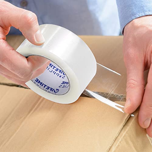 Lifetime Supplies 36 Rolls [Upgraded] Clear Premium Packing Tape, 65 Yards, 2.2 mil, Heavy Duty Packaging Tape for Shipping, Moving, Sealing - Stronger & Thicker