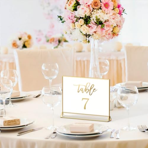 NIUBEE 8.5x11 Acrylic Sign Holder,Picture Frame,Wedding Table Numbers,6pack - size: 8.5x11", style: Horizontal