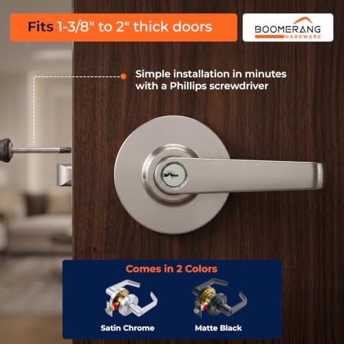 Boomerang Heavy-Duty Entry with Clutch Function Commercial Lever Door Lock - color: Satin Chrome (US26D), style: Entrance w/ Clutch