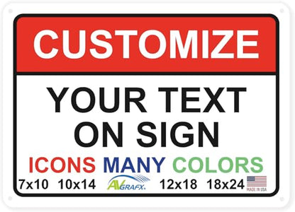 Custom Metal Sign, Personalized Outdoor Aluminum Sign, 12x18 in - color: Header Box, size: 12x18 inches