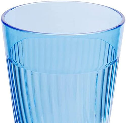TrueCraftware- 14 oz. Belize Tumbler/Drinking Cups Blue Polycarbonate Set of 12-Premium Iced Tea Glasses Stackable Reusable Drinking Glasses Dishwasher Safe Break-Resistant for Home Restaurants - color: Blue, size: 14 oz