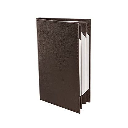 Menu Covers Made of Premium Faux Leather (10-Pack) - 8.5" X 14" (Brown, 6 Views) - color: Brown, size: 6 Views