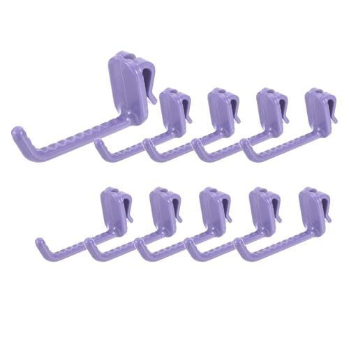 uxcell 10 Grid Wall Hooks, 3 Inch Grid Wall Panel Plastic Utility Hook, Shelf Hooks for Garage Store Warehouse Shop Home Hanging, Purple - color: Purple