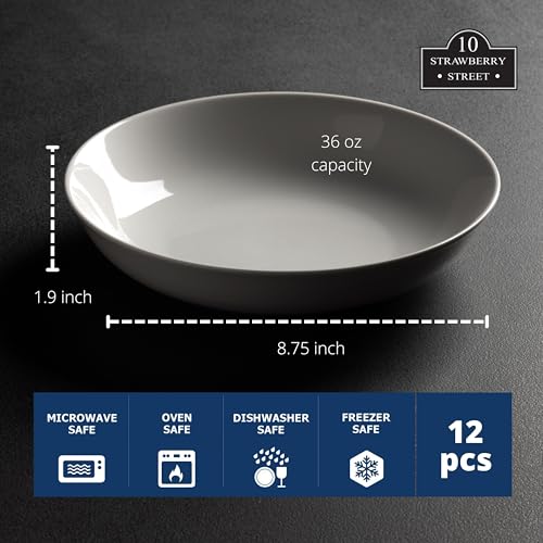 10 Strawberry Street 36 Oz Catering Dinner/Pasta Bowl, Set of 12 - size: Dinner Bowl, style: Coupe