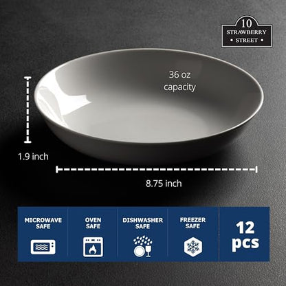 10 Strawberry Street 36 Oz Catering Dinner/Pasta Bowl, Set of 12 - size: Dinner Bowl, style: Coupe