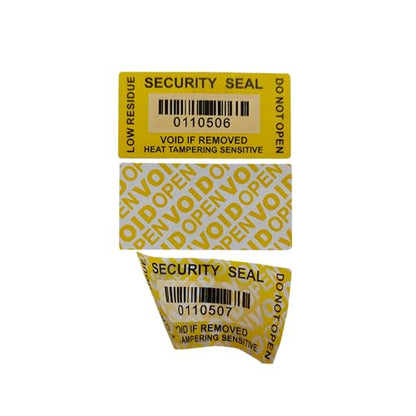 100pcs Tamper Proof Stickers Seals Labels (Matte Yellow, 1" X 2") - color: Matte Yellow 2, size: 1" X 2"
