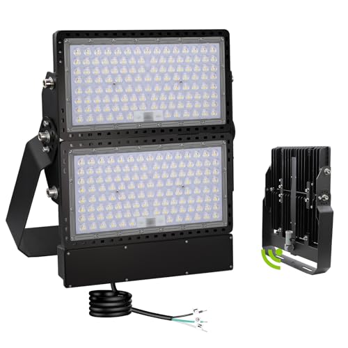 STASUN 600W 90000LM LED Flood Stadium Light with Photocell, 100-277V Dusk to Dawn Outdoor Lighting, 5000K Daylight, IP67 Waterproof, ETL Certified for Sport Courts Arena Parking Lot - size: 600W-Photocell