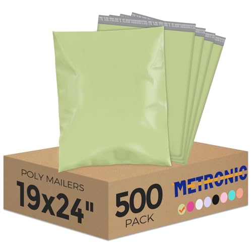 Metronic Poly Mailers 19x24 500PC Shipping Bags for Clothes Small Business - color: Avocado Green, size: 19x24 500PC