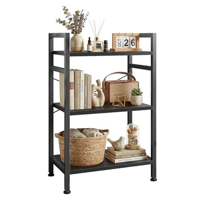 3 Tier Bookshelf, Free Standing Bookcase with Open Storage Shelves - color: Classic Black, size: 3 Tier