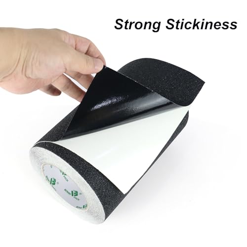 BOMEI PACK Black Anti Slip Tape, 8 Inch x 33 Foot Non-Slip Traction Grip Tape for Stairs, Waterproof Stair Treads Grip Non Slip, Non Skid Tape for Steps, Outdoor Black Grip Tape - size: 200mm