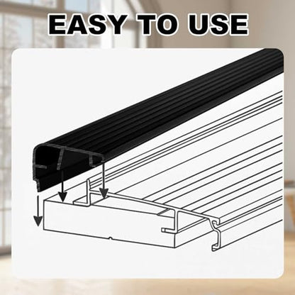 2 Pcs 36" L Fixed Vinyl Sill Threshold Cap 1-3/8 Inches High, Black - color: Black, size: 1-3/8,36 Inch