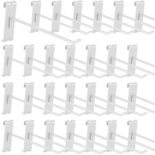 20Pcs Gridwall Hooks, Metal Grid Panel Hanging Peg Hooks, Grid Wall Accessory for Clothes Storage, Home Organization, Retail Display (White, 6"/15Cm) - color: White, size: 6"/15Cm