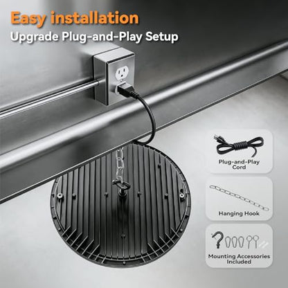 UFO LED High Bay Light 175W, 6500K Cool White Daylight LED Shop Light for Garage, Warehouse, Ceiling, Workshop, Factory, Barn, Utility & Commercial Overhead Lighting Fixture, 8 Pack - size: 175W 6500K-8 Pack