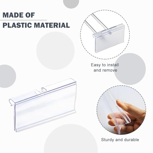 Diteje 20 Pack Wire Shelf Label Holders with Paper Inserts,3.15x1.50inch - size: 3.15x1.65in