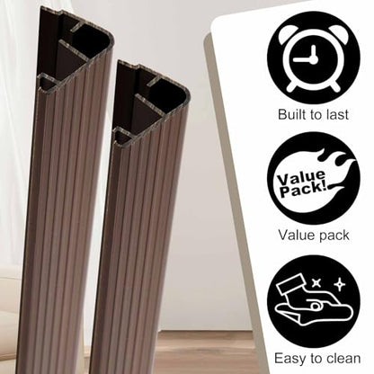 2 Pcs 36" L Fixed Vinyl Sill Threshold Cap 1-3/8 Inches High, Dark Brown - color: Dark Brown, size: 1-3/8,36 Inch