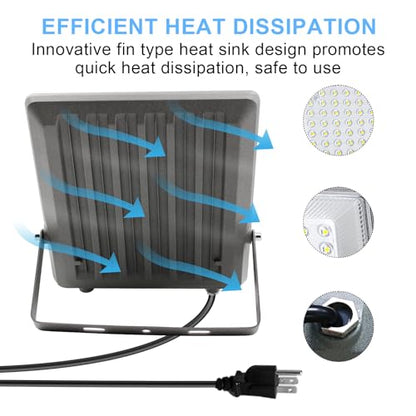 1 Pack 300W LED Flood Light Outdoor, Exterior Flood Lights, Outdoor Flood Lights, Plug in Flood Light, for Yard, Garden, Playground, Lawn, Garages,Basketball Court, Stadium - size: 300W*1