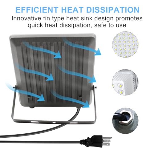 1 Pack 300W LED Flood Light Outdoor, Exterior Flood Lights, Outdoor Flood Lights, Plug in Flood Light, for Yard, Garden, Playground, Lawn, Garages,Basketball Court, Stadium - size: 300W*1
