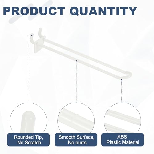 uxcell 20 Pcs Pegboard Hooks 7 Inch Durable Plastic Pegboard Display Hooks - size: 7"