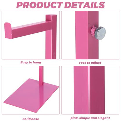 Sintuff Clothing Display Stand 48-72 Inches Adjustable Metal Rack, Pink - color: Pink