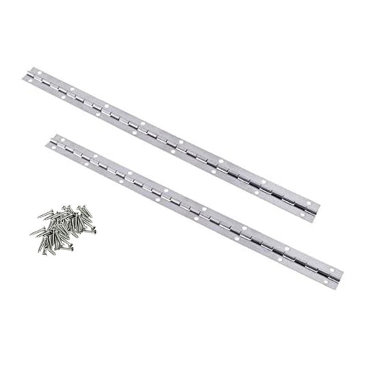 Continuous & Piano Hinges, 2Pcs Stainless Steel Continuous Hinge with Holes, Heavy Duty Polished Stainless Piano Hinges for Boats Cabinets Storage Box Door Windows Screw Included (Silver) (36'') - size: 36''