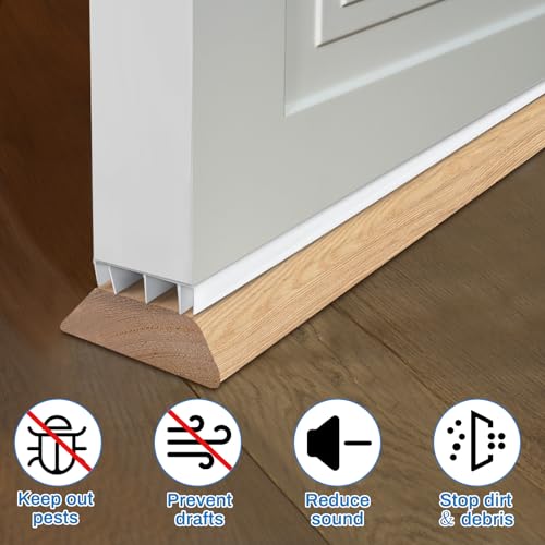 Pangda 2 Pcs Under Door Seal Door Bottom Seal 36" Long 1 3/4" Wide, White - color: White