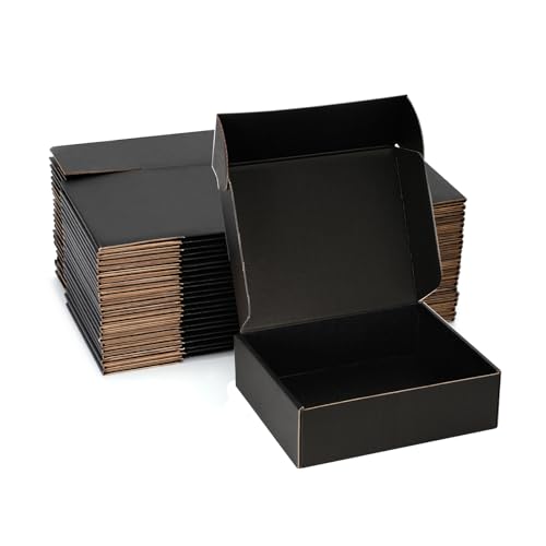 7x5x2 Black Shipping Boxes for Small Business, Packing, 25 Pack - color: Black, size: 7x5x2 inch