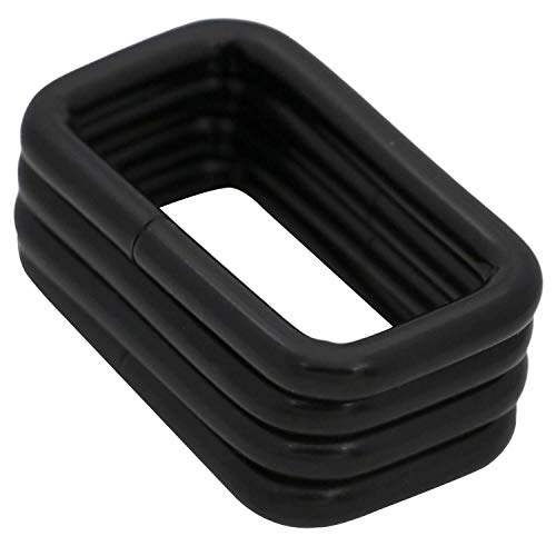 BIKICOCO Metal Rectangle Ring Buckles Square Strap Webbing Belt Rings for Bag Purse Non Welded 1-1/4 x 5/8 Inch - color: Black X 20 Pcs