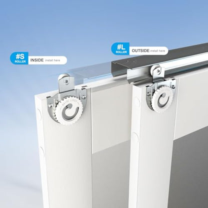 12 PCS Closet Door Roller Kit, Sliding Wardrobe Closet Door Hardware Top-Roller Kit with Adjustable Screws,Slide Smoothly and Quietly - size: 12