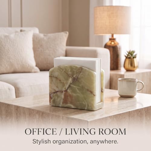 Radicaln Marble Napkin Holder for Table 6.5" Paper Napkin Dispenser Stand - color: Green Onyx