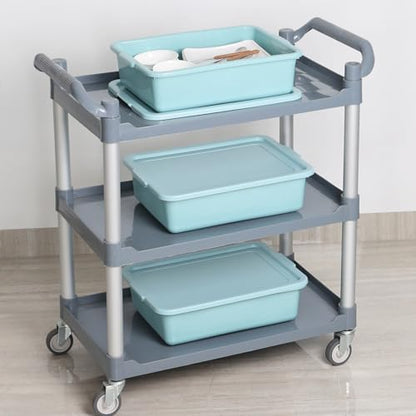Jekiyo 3 Pack Commercial Bus Box with Lid, 13 L Plastic Bus Tub, Mint Green