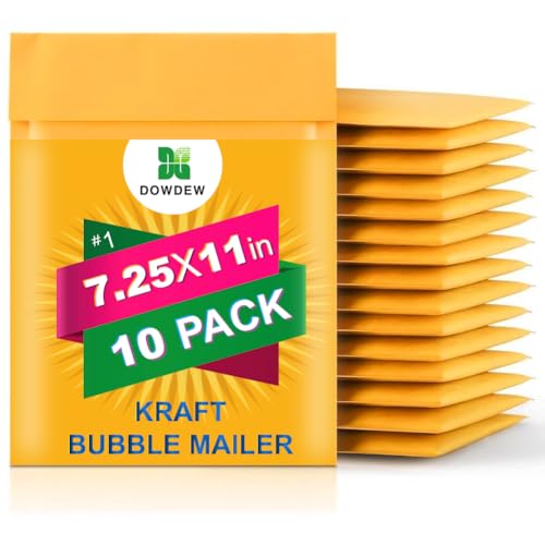 Kraft Bubble Mailers [10 Pack] Mailing Packing Envelopes #1 (7.25" x 11") - size: #1 7.25" x 11"