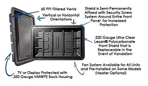 The Display Shield 36-43" Vertical Outdoor Digital Signage Case Anti Glare - color: Anti-Glare, size: 36-43"