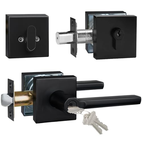 1 Set Front Exterior Door Lock Set with Entry Lever, Keyed Alike - size: 1 Pack, style: Deadbolt+Entry Lever