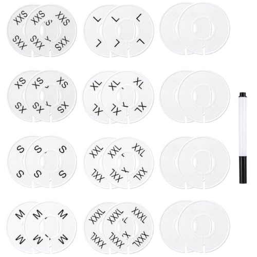 24 Pcs Size Clothing Rack Dividers, Plastic Size Markers for Clothing Racks