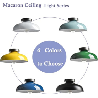 DIRYZON Flush Mount Ceiling Light, 12-Inch Industrial Black Ceiling Light - color: Black
