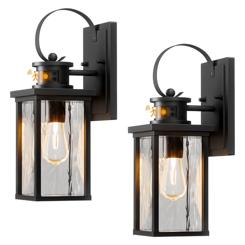 2 Pack Motion Sensor Outdoor Wall Lights Dusk to Dawn IP65 Black - color: Black, size: 2Pack