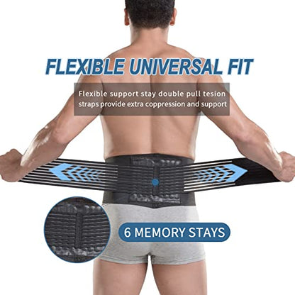 Paskyee Back Brace, Lumbar Support, Lower Back Pain, Sciatica, Men & Women - size: XXL(Fits waist 45.3"-54.3")