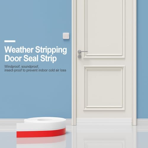 Weather Stripping, 2 in x 20 ft White Silicone Door Seal Strip - color: White, size: 2 Inch x 20 Feet