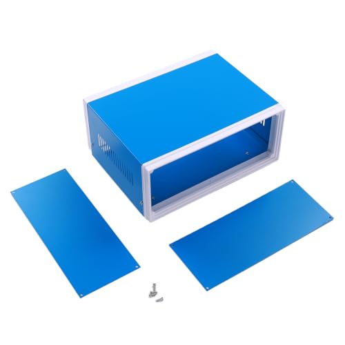 Electronic Enclosure Junction Box Blue Metal Enclosure Case Project Box - size: 9.65" x 7.48" x 4.33"