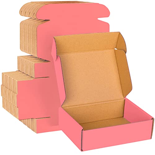 Pink Cardboard Corrugated Boxes - 7x5x2, 30 Pack Small Shipping Boxes for Mailing & Packaging - color: Pink, size: 7 x 5 x 2