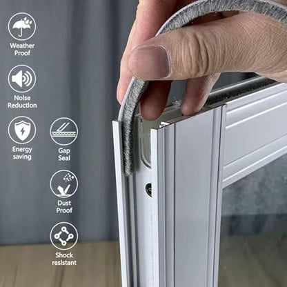 5m (16feet) Brush Weather Striping Card-Slot Seal Strip Pile Weatherstrip Door Sweep Brush for Door Window (6mm x 12mm (1/4" 1/2"), Gray) - size: 6mm x 12mm