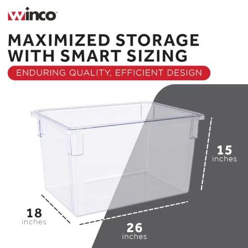 Winco 18" x 26" Clear Food Storage Box - size: 18" x 26", style: 15" Deep
