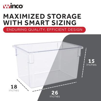 Winco 18" x 26" Clear Food Storage Box - size: 18" x 26", style: 15" Deep