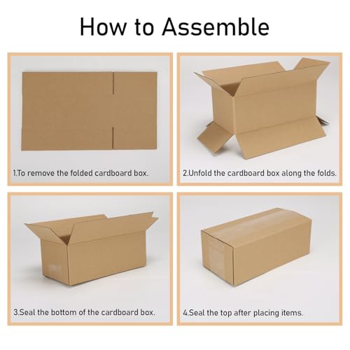 CRUGLA 40 Packs 5x5x5 Shipping Boxes, Brown Mailing Boxes - size: 5x5x5 Inch