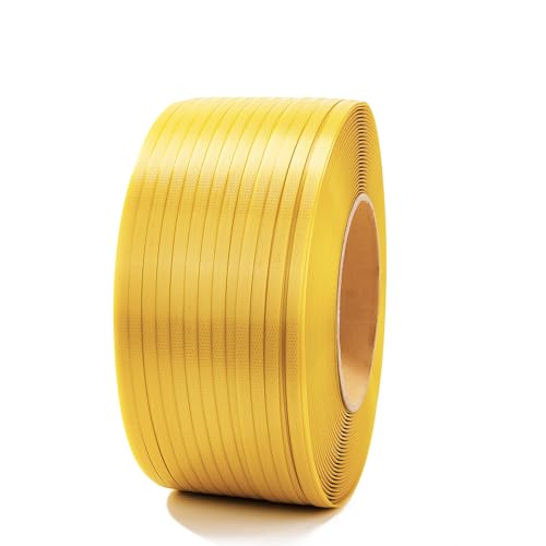 Poly Strap, Polypropylene(PP) Yellow Strapping Roll, 1/2" Width, 6600ft+280ft - Ideal for Packaging and Shipping