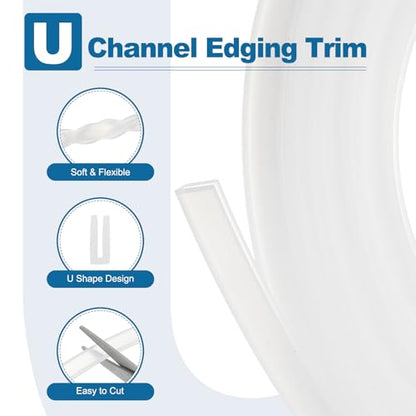 PATIKIL 13Ft U Channel Edging Trim 1/8" Slot Fits 3/32"-1/8" Edge - size: 13Ft Long,1/8" Slot,25/32"Wx1/8"Tx9/25"H