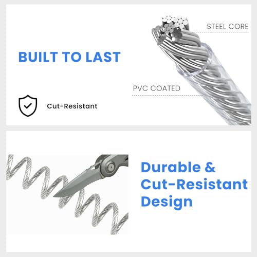 Security Cable Lock 2 Pack, 5FT Self-Coiling Stainless Steel Double Loop Cable, Flexible Anti-Theft Wire for Luggage, Bike, Helmet & Travel Gear (Silver) - color: Silver
