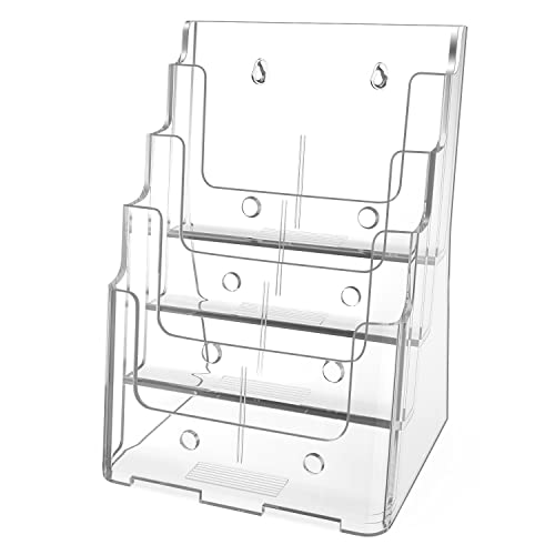 MaxGear 4 Tier Brochure Holder, 8.5 x 11, Removable Divider, 1 Pack - size: 8.5"x11"-4 Tier