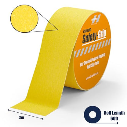 Heskins LLC Yellow Standard Safety Grip Anti Slip Tape (3" x 60ft) - size: 3" x 60ft
